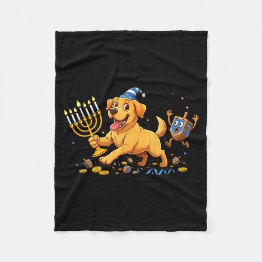 Labrador Retriever Dreidel Menorah Hanukkah Kids W Fleecedecke (Vorderseite)