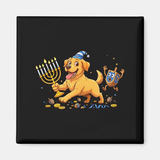 Labrador Retriever Dreidel Menorah Hanukkah Kids W Magnet (Vorne)