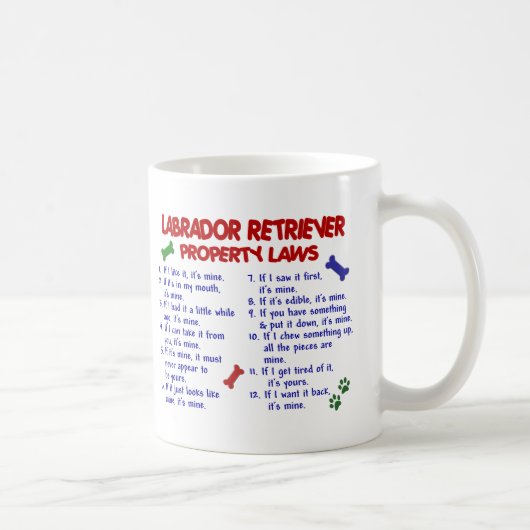 LABRADOR RETRIEVER-Eigentums-Gesetze Kaffeetasse (Rechts)