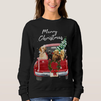 Labrador retriever family Truck Christmas Pajama Sweatshirt