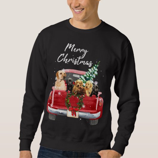 Labrador retriever family Truck Christmas Pajama Sweatshirt (Vorderseite)