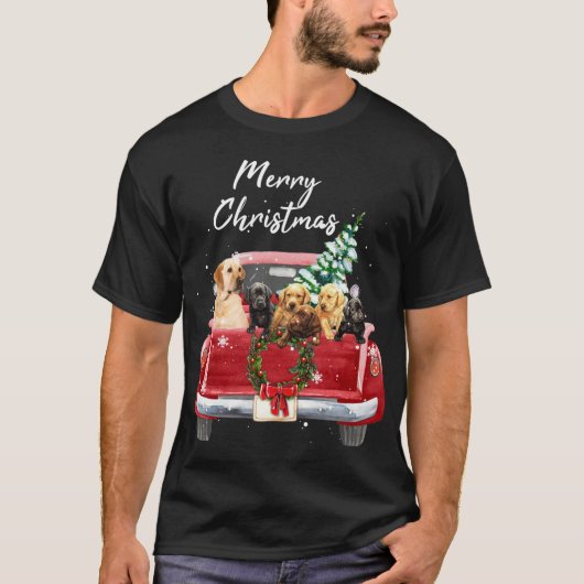 Labrador retriever family Truck Christmas Pajama T-Shirt (Vorderseite)