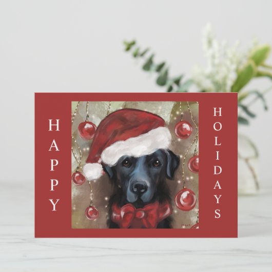 Labrador Retriever Feiertagskarte (Stehend Vorderseite)