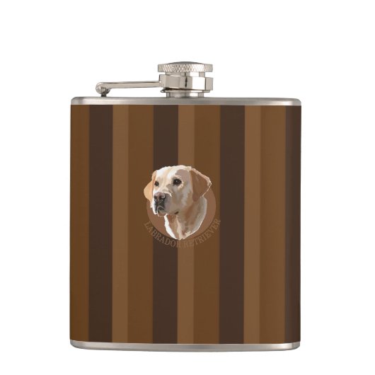 Labrador Retriever Flachmann (Vorderseite)