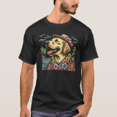 Labrador Retriever Floral Tropical Summer Vibes Ha T-Shirt (Vorderseite)
