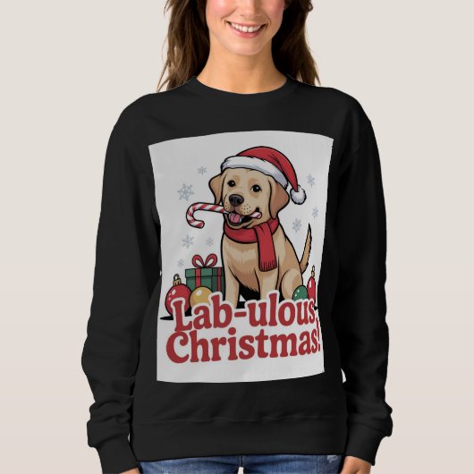 Labrador Retriever Frohe Weihnachten Sweatshirt (Vorderseite)