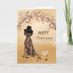 Labrador Retriever Funny Pilgrim Hat Erntedank Karte