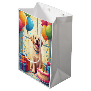 Labrador Retriever Geburtstagsfeier Mittlere Geschenktüte