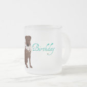Labrador Retriever Geburtstagsgrüße Mattglastasse (VorderseiteRechts)