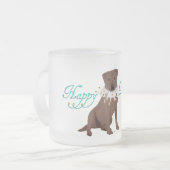 Labrador Retriever Geburtstagsgrüße Mattglastasse (Vorderseite Links)