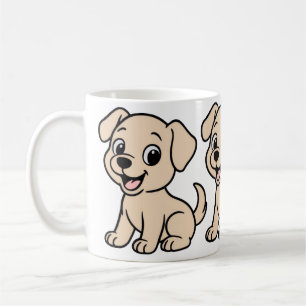 Labrador Retriever Gelb Cartoon Sitzend Kaffeetasse