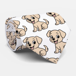 Labrador Retriever Gelb Cartoon Sitzend Krawatte