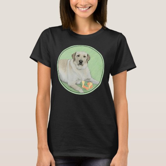 Labrador Retriever gelb mit Tennisballen T-Shirt (Vorderseite)
