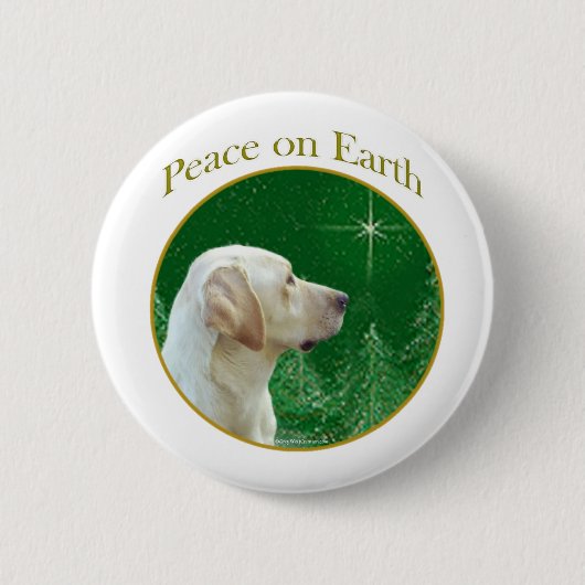 Labrador Retriever (gelb) Peace Button (Vorderseite)