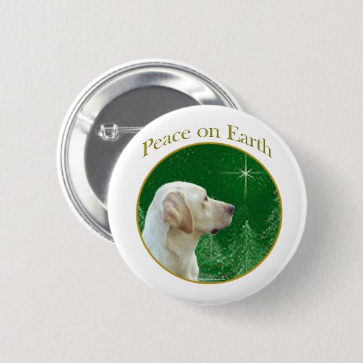 Labrador Retriever (gelb) Peace Button (Vorne & Hinten)