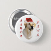 Labrador Retriever (gelb) Santa Paws Button (Vorne & Hinten)
