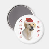 Labrador Retriever (gelb) Santa Paws Magnet (Vorderseite/Rückseite)