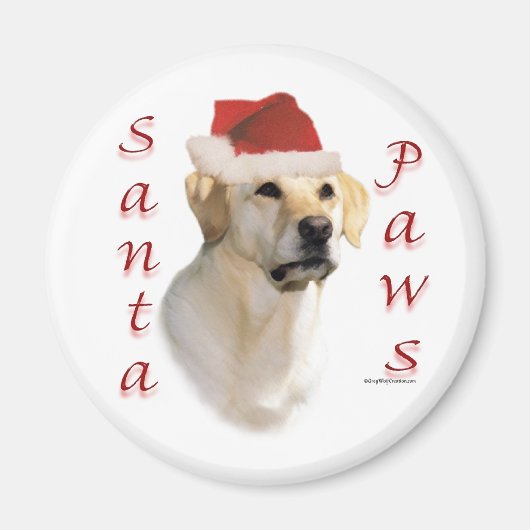 Labrador Retriever (gelb) Santa Paws Magnet (Vorne)