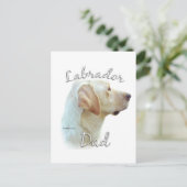 Labrador Retriever (gelb) Vater 2 Postkarte (Stehend Vorderseite)