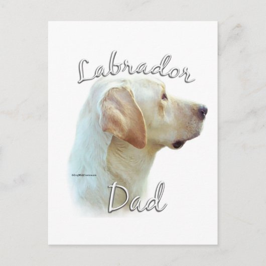 Labrador Retriever (gelb) Vater 2 Postkarte (Vorderseite)