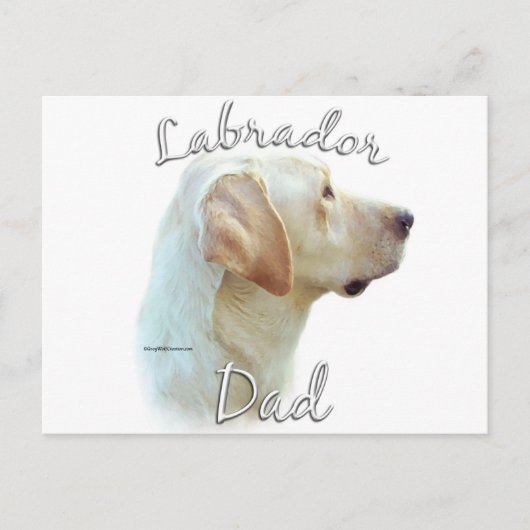 Labrador Retriever (gelb) Vater 2 Postkarte (Vorderseite)
