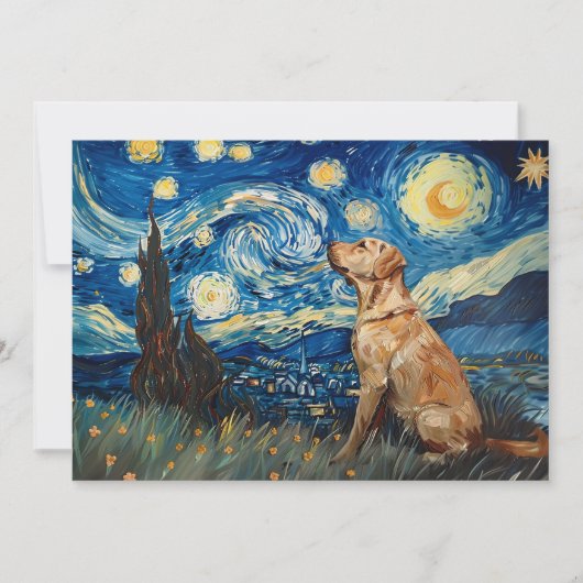 Labrador Retriever Gelbe Labrador Hund Starry Nigh Einladung (Vorderseite)