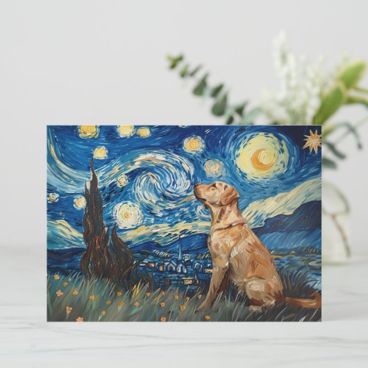 Labrador Retriever Gelbe Labrador Hund Starry Nigh Einladung (Stehend Vorderseite)