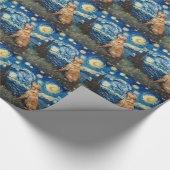 Labrador Retriever Gelbe Labrador Hund Starry Nigh Geschenkpapier (Ecke)