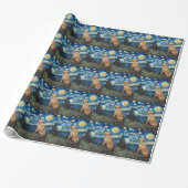 Labrador Retriever Gelbe Labrador Hund Starry Nigh Geschenkpapier (Ungerollt)