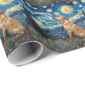 Labrador Retriever Gelbe Labrador Hund Starry Nigh Geschenkpapier (Rolleneckpunkt)