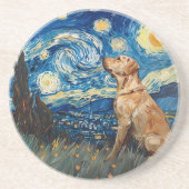 Labrador Retriever Gelbe Labrador Hund Starry Nigh Getränkeuntersetzer (Vorne)