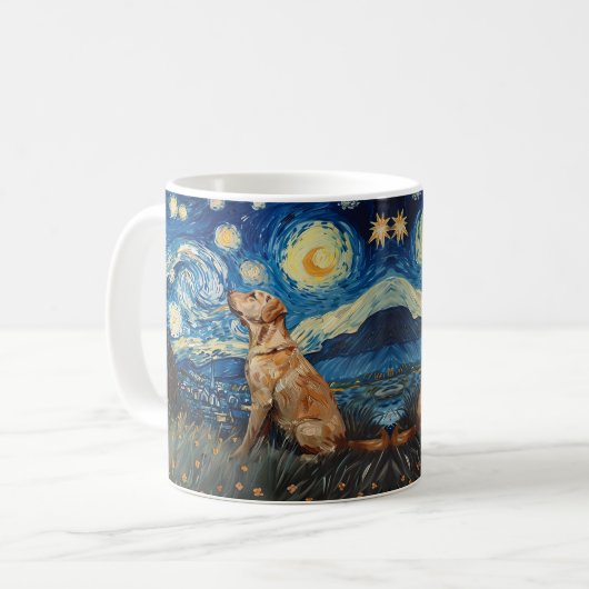 Labrador Retriever Gelbe Labrador Hund Starry Nigh Kaffeetasse (Vorderseite Links)
