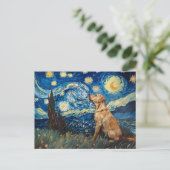 Labrador Retriever Gelbe Labrador Hund Starry Nigh Postkarte (Stehend Vorderseite)