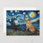 Labrador Retriever Gelbe Labrador Hund Starry Nigh Postkarte (Vorne/Hinten)