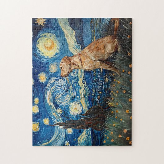 Labrador Retriever Gelbe Labrador Hund Starry Nigh Puzzle (Vertikal)