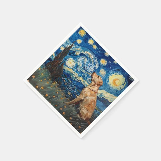 Labrador Retriever Gelbe Labrador Hund Starry Nigh Serviette (Ecke)