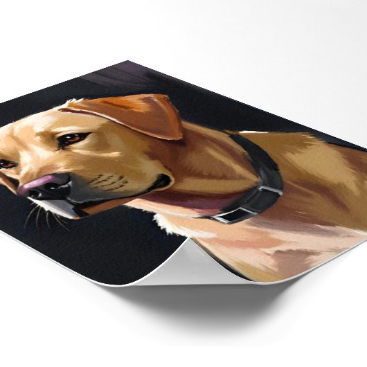 Labrador Retriever | Gelbe Labrador Hundefarbe Poster (Ecke)