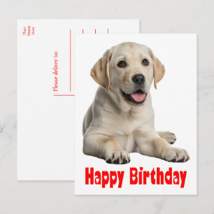 Labrador Retriever Gelber Lab Welpe Hund Geburtsta Postkarte