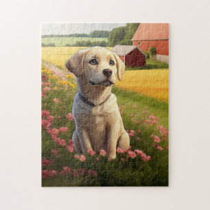 Labrador Retriever Gelber Welpe Puzzle