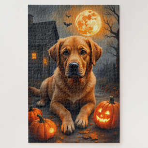 Labrador Retriever gemütliches Halloween-Porträt K Puzzle