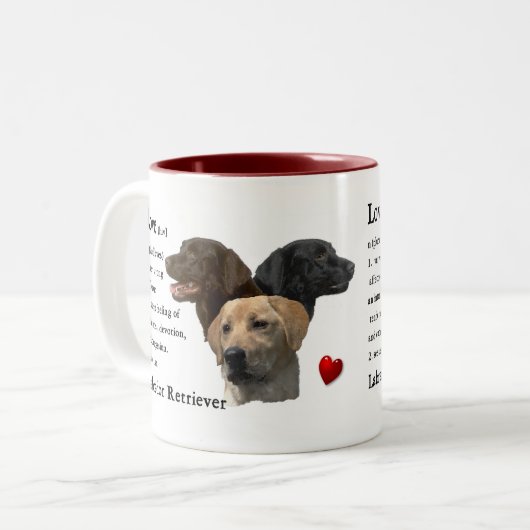 Labrador Retriever Geschenke Zweifarbige Tasse (Vorderseite Links)