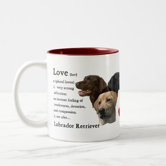 Labrador Retriever Geschenke Zweifarbige Tasse (Links)
