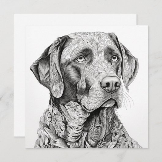 Labrador Retriever Geschenkkarte Einladung (Vorne/Hinten)