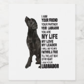 Labrador Retriever Gifts Black Lab Face Picture Weinetikett (Einzelnes Label)