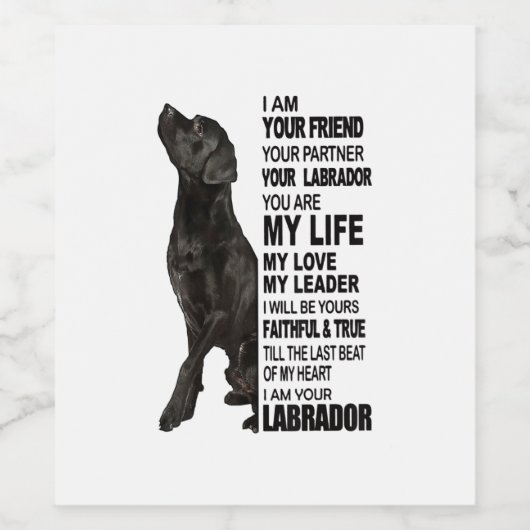 Labrador Retriever Gifts Black Lab Face Picture Weinetikett (Einzelnes Label)