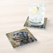 Labrador Retriever Glass Coasters for Dog Lovers Glasuntersetzer (Schrägansicht)
