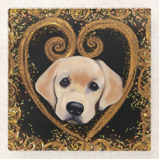 Labrador Retriever Glasuntersetzer (Vorderseite)