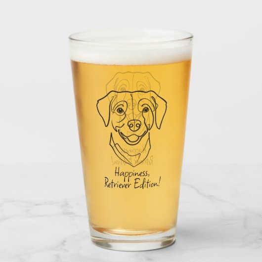 Labrador Retriever. Glückseligkeit, Retriever Edit Glas (Vorne (Gefüllt))