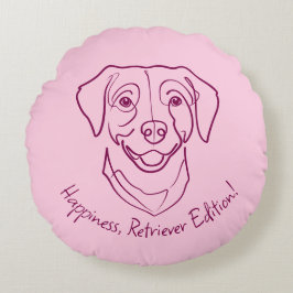 Labrador Retriever. Glückseligkeit, Retriever Edit Rundes Kissen