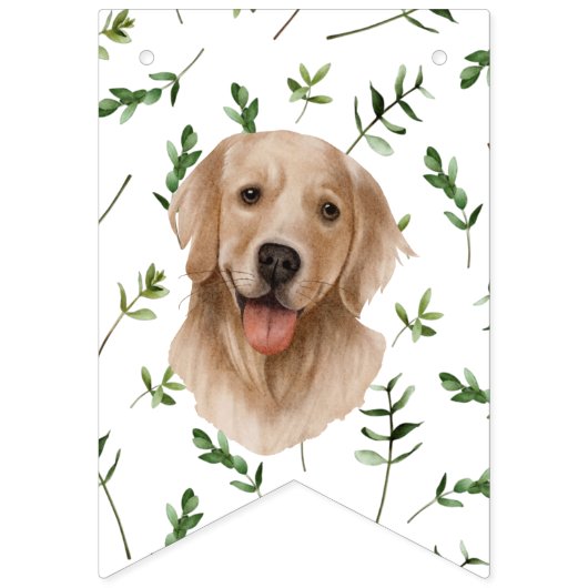 Labrador Retriever Green Baby Shower Puppy Wimpelkette (Zweite Fahne)